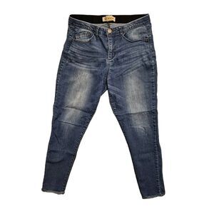 Democracy Ab Technology Skinny Ankle Mid Jeans Raw Hem‎ Stretch Med Blue Denim 8